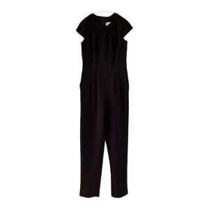 Eliza J Jumpsuit Womens‎ 2 Black Cap Sleeve Straight Leg Minimalist Office Chic